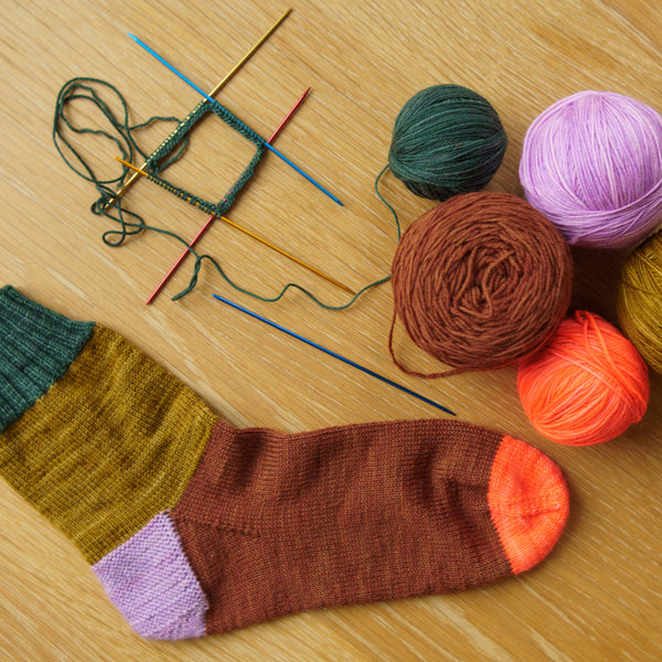 sock yarn  On the Needles