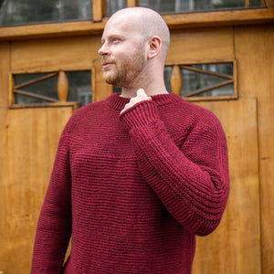 BRIOGARTER SWEATER - AUBERGINE